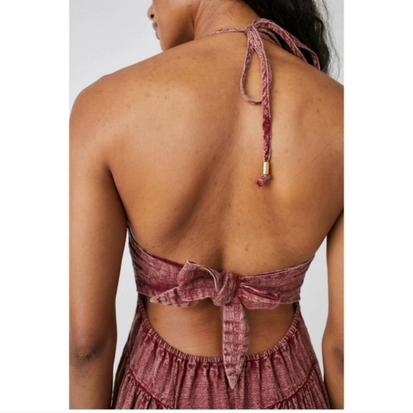 Free People Boho Mind Over Matter Midi Dress in Burnt Sienna Size Medium - Picture 5 of 16